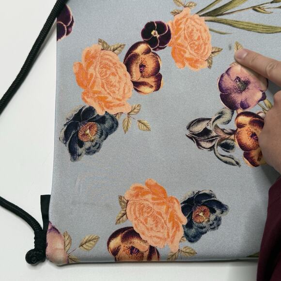 Triangl Neoprene Bikini Swimsuit Gray Floral 2pc Bathing Suit S/M With Bag GLAWS - Picture 15 of 16